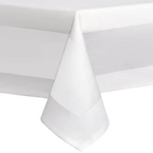 100% Baumwolle Damast Tischdecke weiß eckig