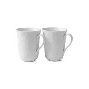Royal Copenhagen Weiß Gerippt, 2er-Pack Becher 33 cl