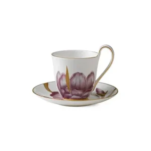 Royal Copenhagen Flora hohe Henkeltasse mit Untertasse, Iris