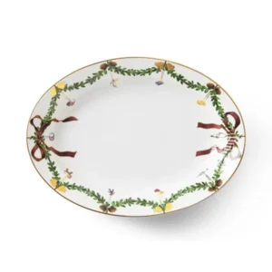 Royal Copenhagen Stjerne Riflet Jul Fad ovalt, 34 cm