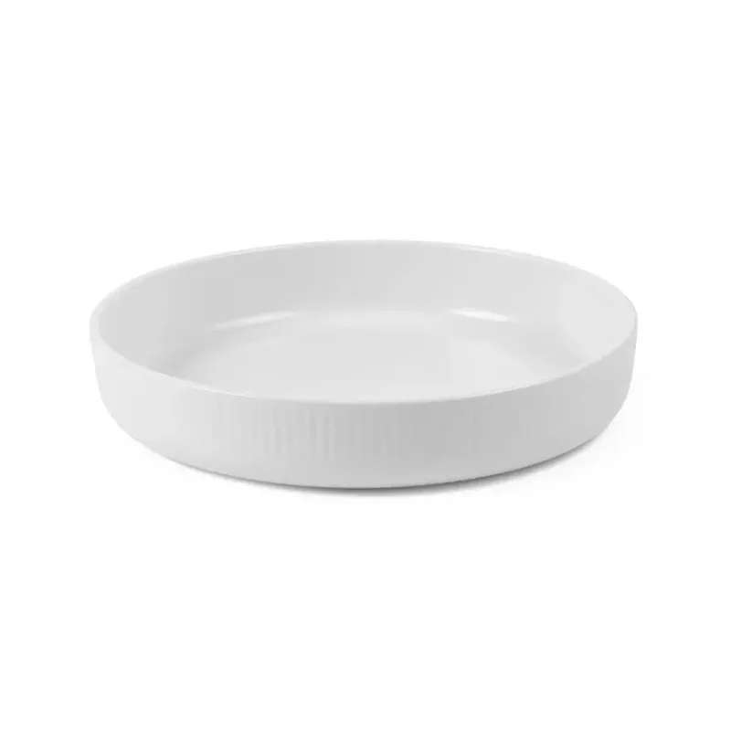 Royal Copenhagen Weiß Riflet, rundes ofenfestes Fad 27 cm
