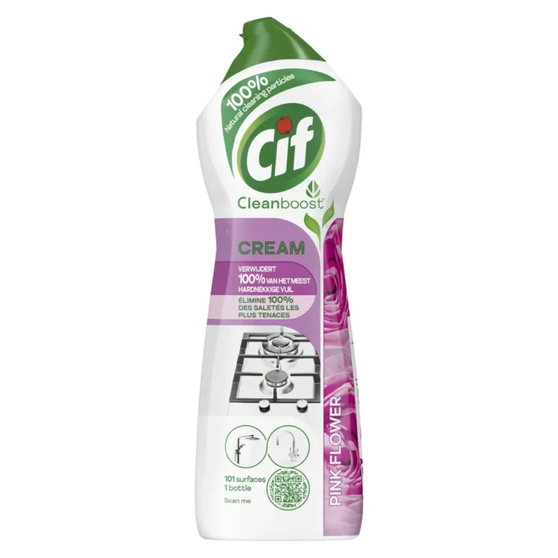 Cif Cleanboost Schuurmiddel - Cream Pink Flower - 750ml