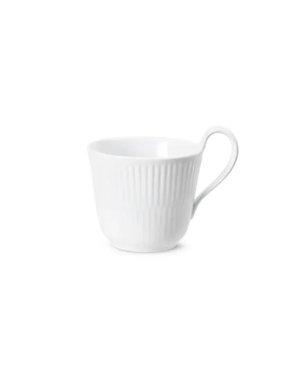 Royal Copenhagen Weiß Riflet, Hochhenkelbecher 25 cl