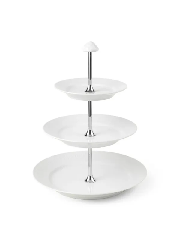 Royal Copenhagen Weiß Geflecht, étagére 3 lag