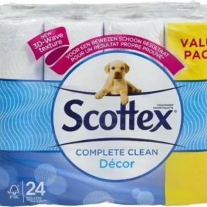 Scottex - Complete Clean - 2-laags WC Papier - 24 rollen