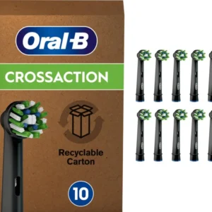 Oral-B CrossAction - Opzetborstels - Zwart - 10 stuks - Verpakking beschadigd