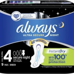 Always Maandverband Ultra Secure Night met Vleugels - 9st