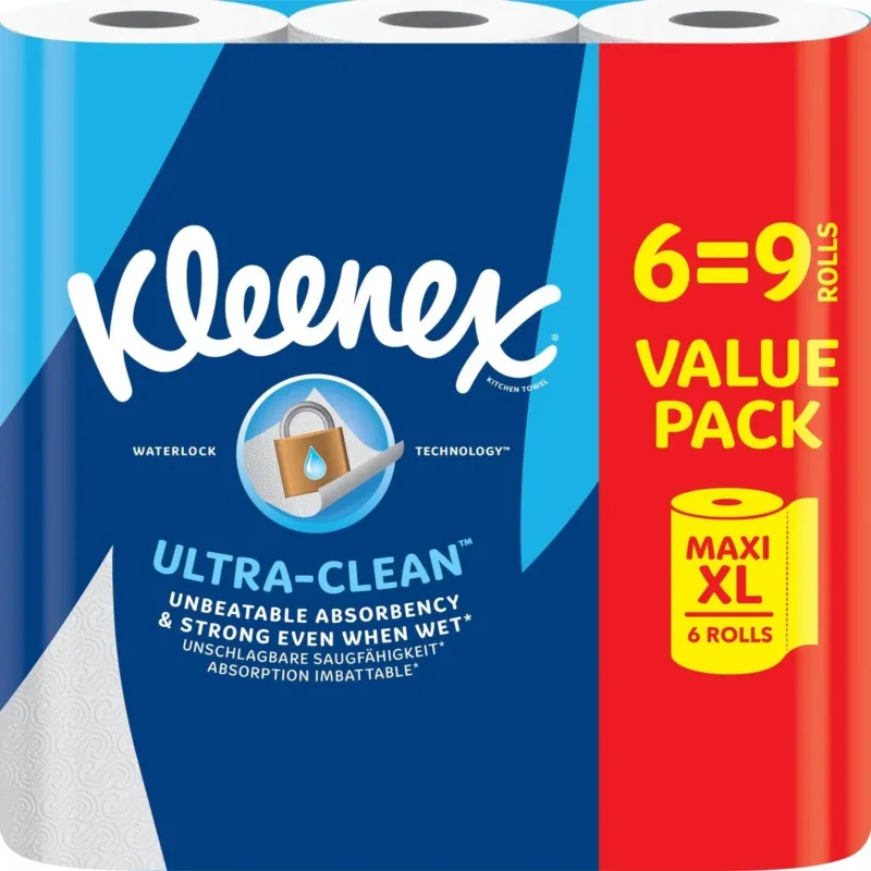 Kleenex keukenpapier - Keukenrol Ultra Clean - 6 Maxi XL rollen - Beschadigde verpakking