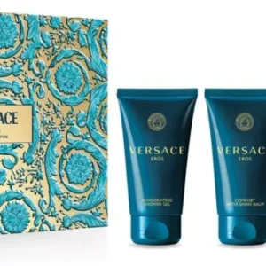 Versace Eros Giftset - 100 ml eau de parfum spray + 10 ml eau de parfum tasspray + 75 ml showergel + 75 ml aftershave balm - cadeauset voor heren