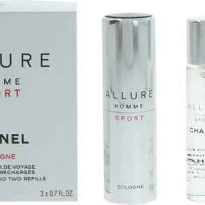 Chanel Allure Homme Sport Geschenkset Eau de Cologne Travel Spray 20 ml + 2x navulling 20 ml 1 set - Herenparfum
