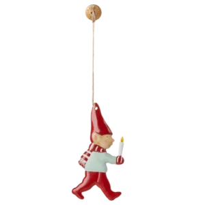 Metallornament, Nisse mit Kerze von Maileg