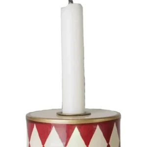 Maileg - Kerzenständer Trommel, Off-White/Rot