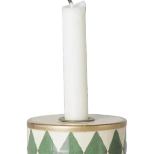 Maileg - Kerzenständer Tromme, Grün/Off-White
