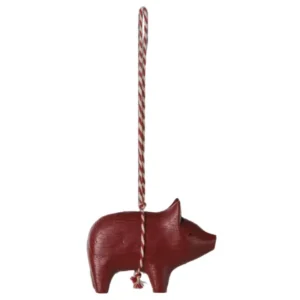Maileg - Holzanhänger, rotes Schwein