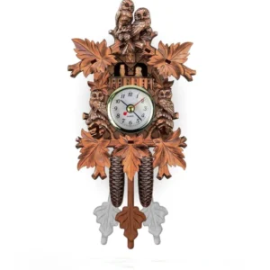 Vintage Cuckoo Wall Clock Copper Finish Forest Design - Product showcase