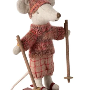 Wintermaus mit Ski, große Schwester von Maileg