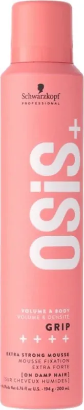 Schwarzkopf Professional OSiS+ Grip Volume Haarmousse 200ml- Beschadigde Verpakking, mist dopje