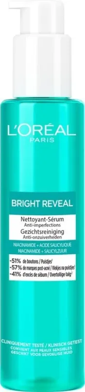 L'Oréal Paris Bright Reveal Schuimende Reinigingscrème met Niacinamide - Gezichtsreiniger tegen pigmentvlekken - 150ml - Verpakking beschadigd / mist pompje