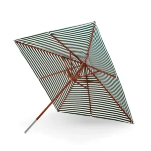 Skagerak Messina Sonnenschirm 300, Light Apricot/Green Stripes von Fritz Hansen