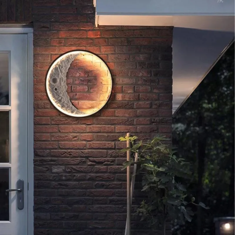 Moon Phase Wall Light LED Outdoor Waterproof Sconce - Product showcase