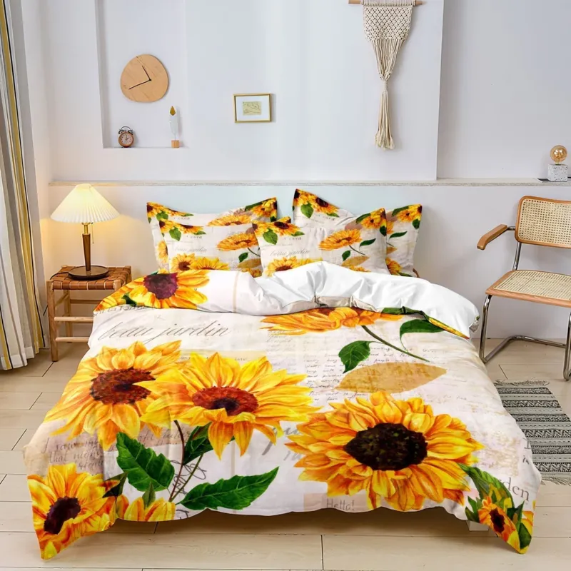 Sunflower Duvet Set French Garden Floral Design - Product showcase