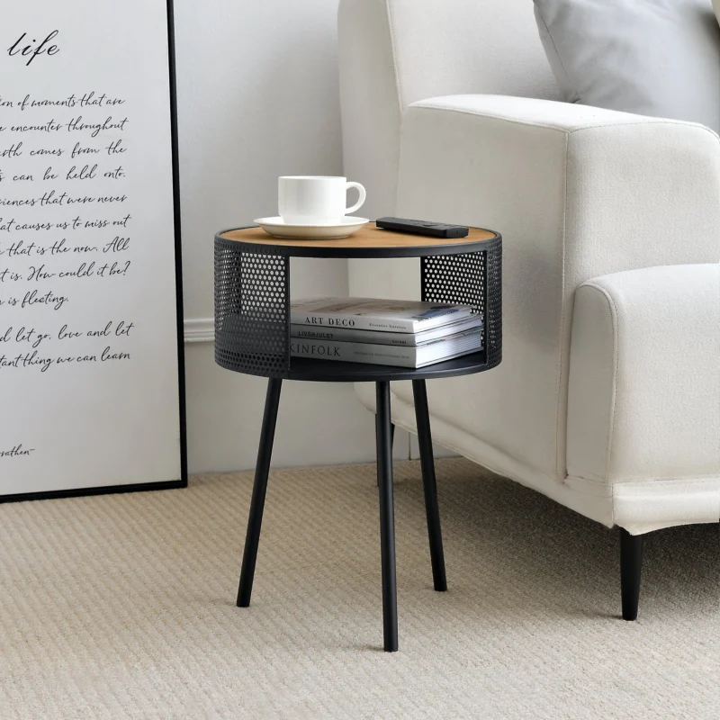 Beistelltisch Bjørnsund rund 34 cm breit [en.casa] - premiumXL