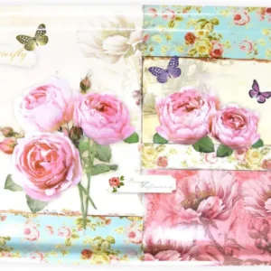Dekotablett eckig, Motiv: England Rosen, Modernes Tassentablett 45x31 cm, Großes Geschirrtablett Flach