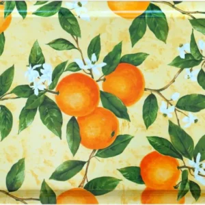 Dekoteller Tablett groß, Küchentablett rechteckig Orangenhain 50x37 cm