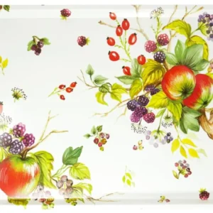 Serviertablett bunte Brombeeren, Dekotablett für die Küche 47x31 cm