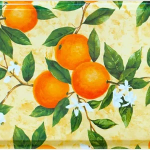 Tablett Deko mit Orangen, praktisches Tablett rechteckig aus Melamin 45x31 cm