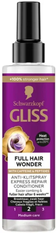 Gliss Anti-Klit Spray Full Hair Wonder - 200 ml - Beschadigde verpakking / dopje ontbreekt