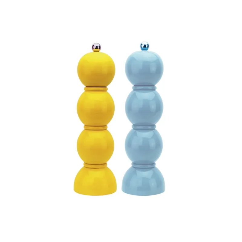Addison Ross Salz-& Pfeffermühlen 2er-Set Bobbin, Farbe Yellow & Periwinkle