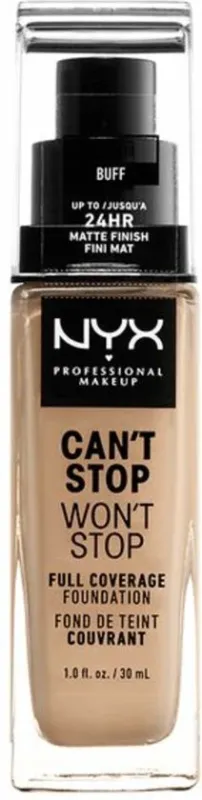 Nyx Professional Makeup Can't Stop Won't Stop Foundation - Buff - Volledig Dekkende Foundation - Beige (kopie)