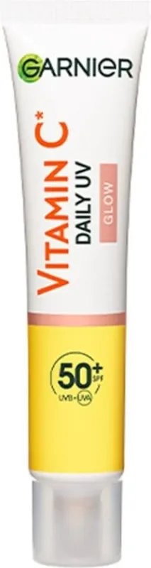 Garnier SkinActive Vitamine C* Glowy UV fluid met SPF50+ tegen pigmentvlekken - lichte, getinte formule - 40ml - Beschadigde verpakking of ontbreekt