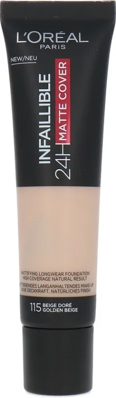 L'Oréal - Infaillible 24H Matte Cover Foundation -115 Golden Beige - 30 ml