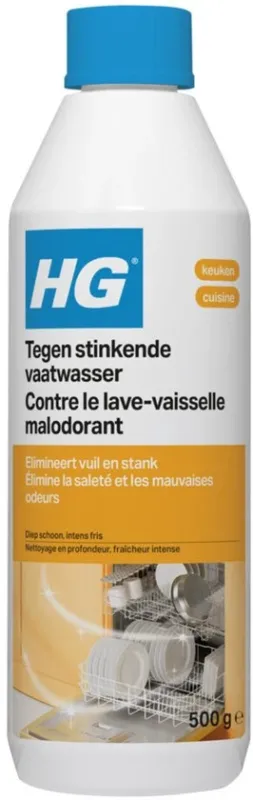 HG tegen stinkende vaatwassers 500gr - Verpakking beschadigd, deuk in de fles