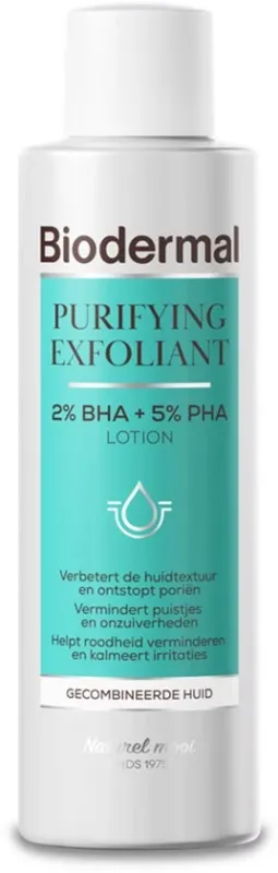 Biodermal Purifying Exfoliant - een milde, effectieve exfoliërende lotion die de huid zuivert zonder te beschadigen - Parfumvrij - 150 ml