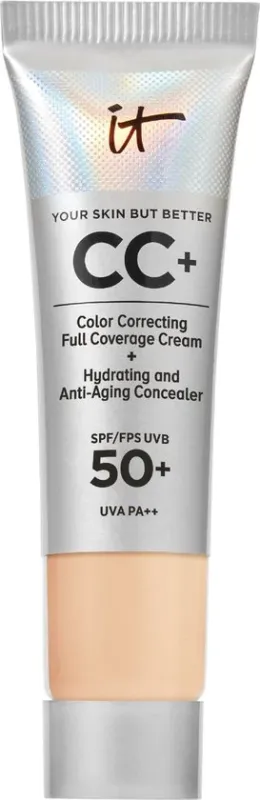 IT Cosmetics Your Skin But Better CC+ Crème SPF50+ 12ml - Hydraterend - Hoge Dekking & Satijnen Finish - Light Medium - Travel Size- Beschadigde Verpakking