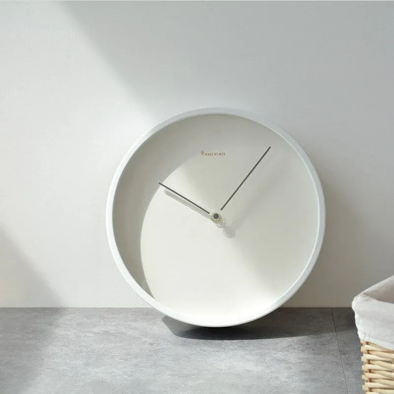 Minimalist Wall Clock Nordic White Wood Design - Product showcase