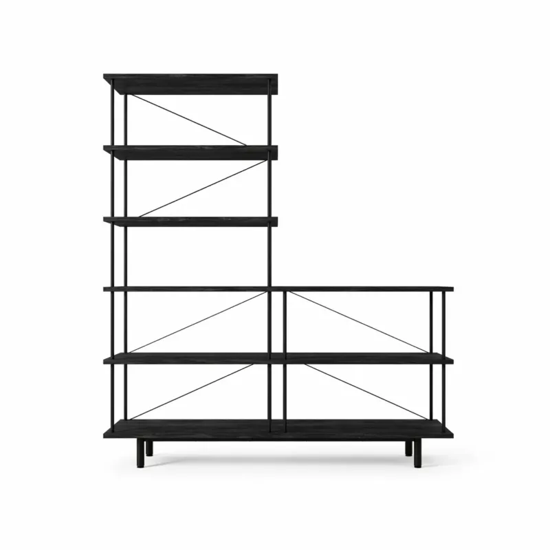 Seiton Regal 3-3 L in Schwarz Eiche von Stellar Works