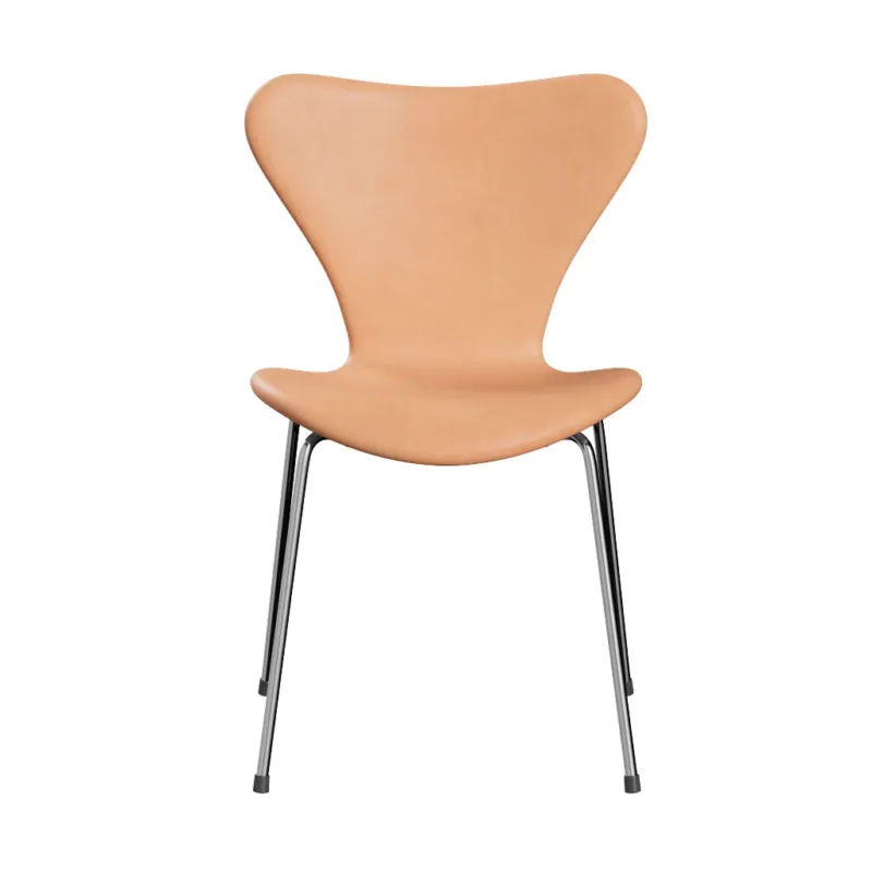 Fritz Hansen - 3107 Stuhl, vollgepolstert in Naturleder