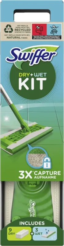 Swiffer Sweeper starterkit met 8 droge en 3 natte doekjes - Verpakking beschadigd