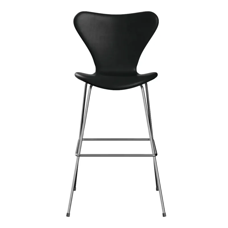 Fritz Hansen - 3197 hoher Barhocker, voll gepolstert in Grace Leder