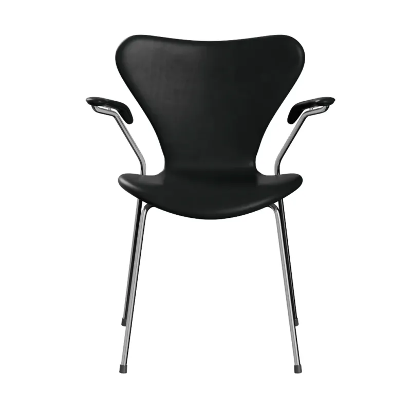 Fritz Hansen - 3207 Stuhl mit Armlehnen, vollgepolstert in Grace Leder