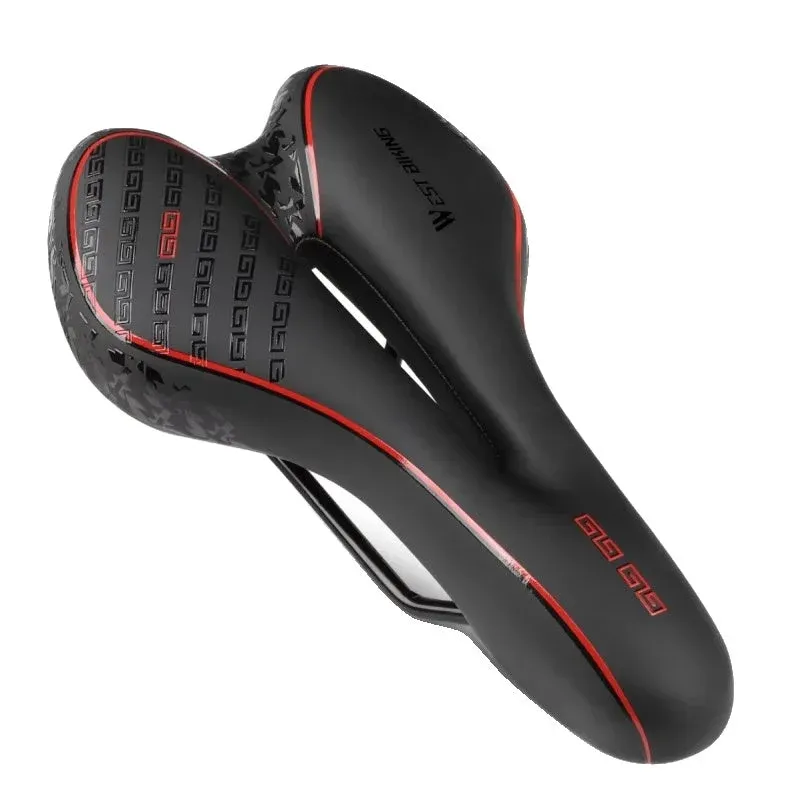 Premium Bike Saddle Gel Comfort Technology with Red Accent - Product showcase