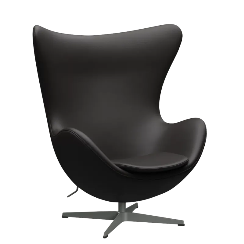 3316 Egg™ Lounge-Sessel, Gestell in Silver Grey von Arne Jacobsen
