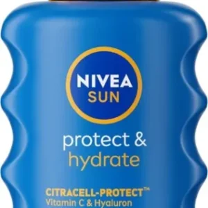 NIVEA SUN Protect & Hydrate Zonnebrand Spray - SPF 30 - Zonnespray - Beschermt en hydrateert - Met Vitamine E - 200 ml - Dopje ontbreekt
