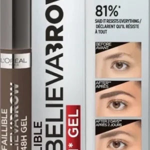 L'Oréal Paris Unbelieva Brow Wenkbrauwgel - 3.0 Brunette- waterproof - Beschadigde verpakking