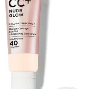 IT Cosmetics Your Skin But Better CC+ Nude Glow SPF40 Foundation - Lichte Textuur - Glow Serum met 2% Niacinamide, Hyaluronzuur, Groene thee-extract en SPF 40 - Fair Porcelain - 32ml