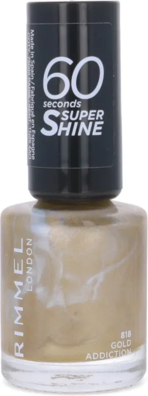 Rimmel 60 Sec Nail Polish Lacquer 8 ML -818 Gold Addiction